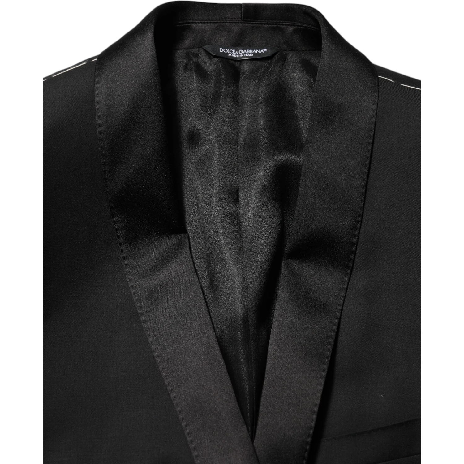 Black Wool GOLD 1 Button Men Suit Blazer