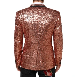 Pink Sequin SICILIA 1 Button Men Suit Blazer