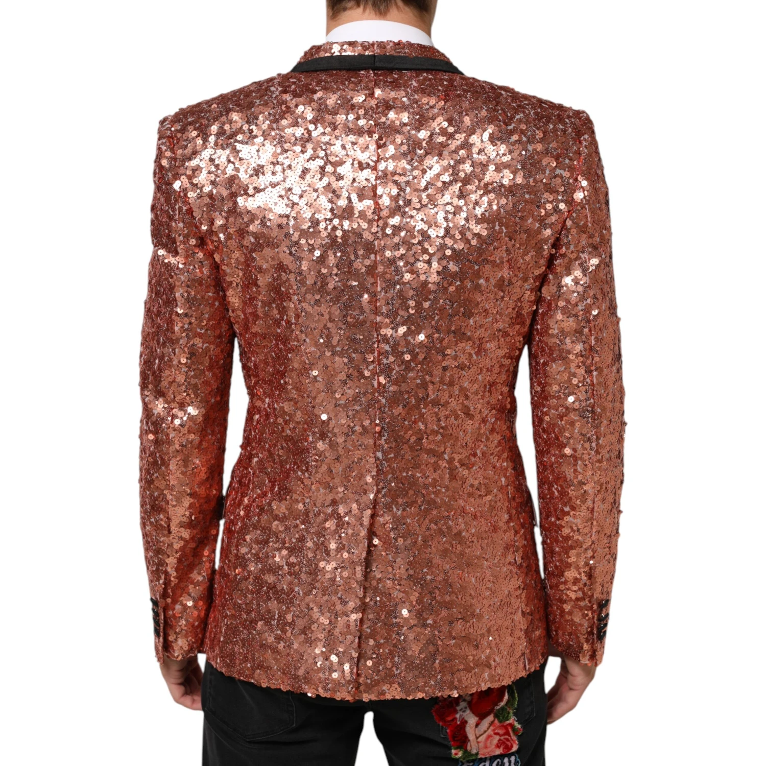 Pink Sequin SICILIA 1 Button Men Suit Blazer