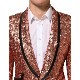 Pink Sequin SICILIA 1 Button Men Suit Blazer