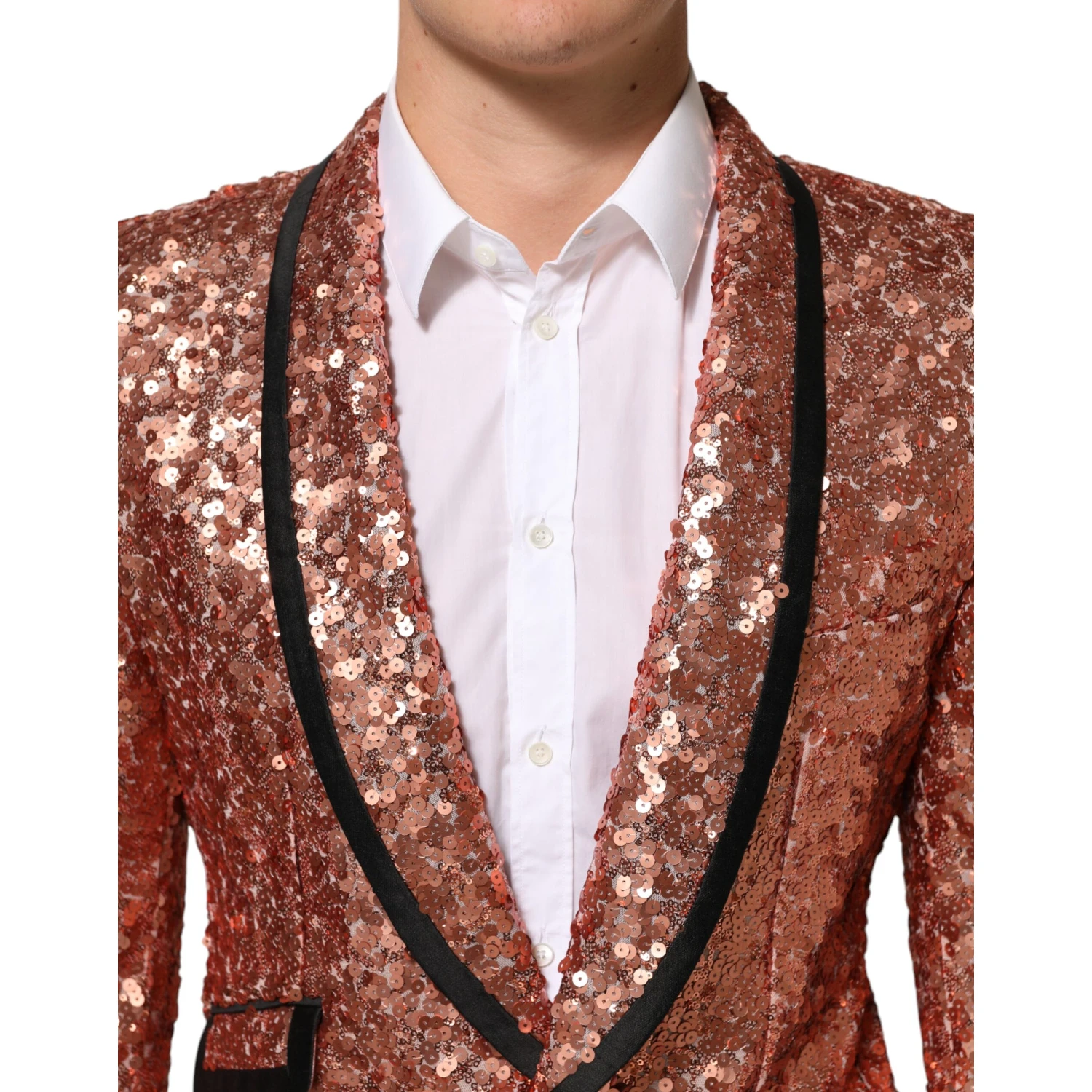 Pink Sequin SICILIA 1 Button Men Suit Blazer