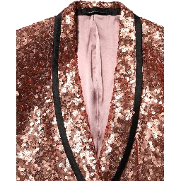 Pink Sequin SICILIA 1 Button Men Suit Blazer