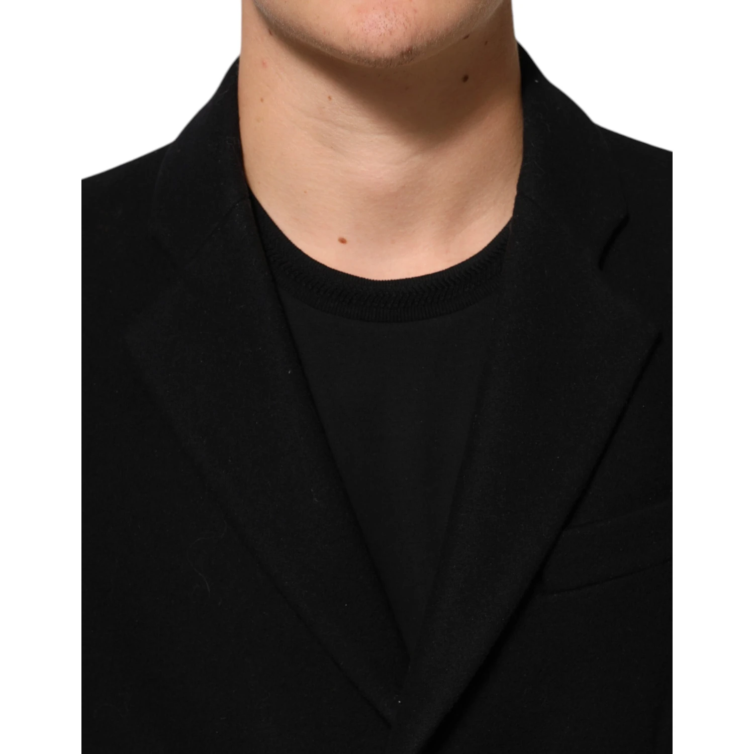 Black Wool Buttoned Men Trench Coat Jacket