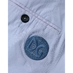 Light Blue Cotton Stretch Tapered Men Trouser Pants