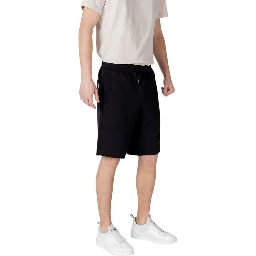 Black Cotton Bermuda Shorts
