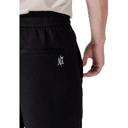 Black Cotton Bermuda Shorts