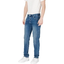 Blue Cotton Skinny Jeans