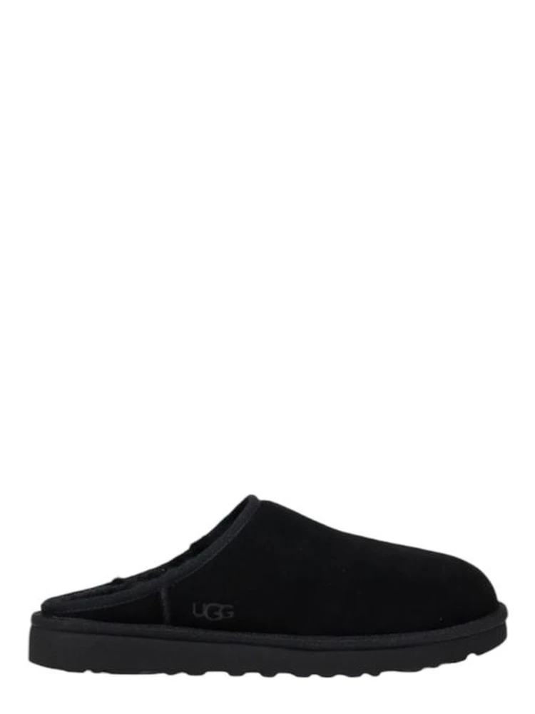 Black Suede Leather Clogs