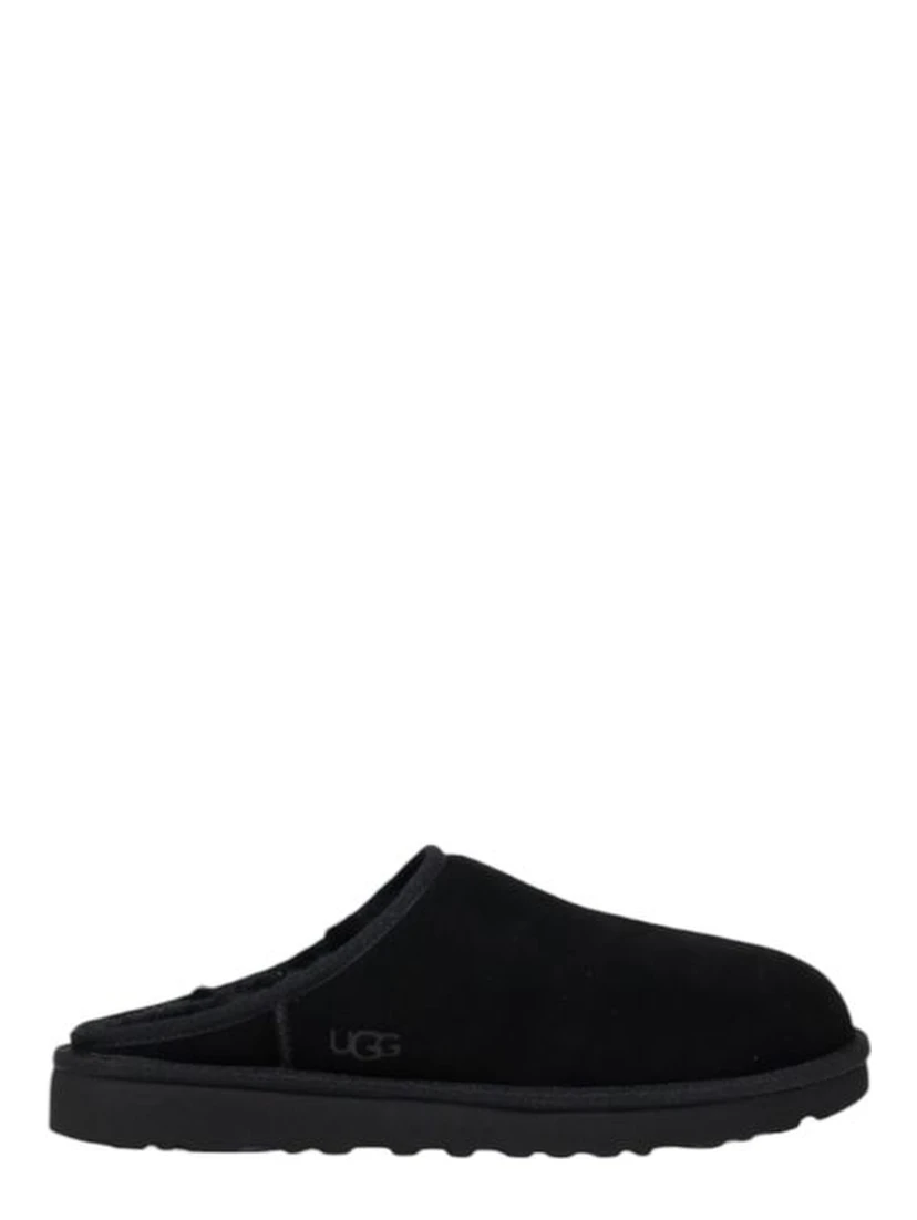 Black Suede Leather Clogs