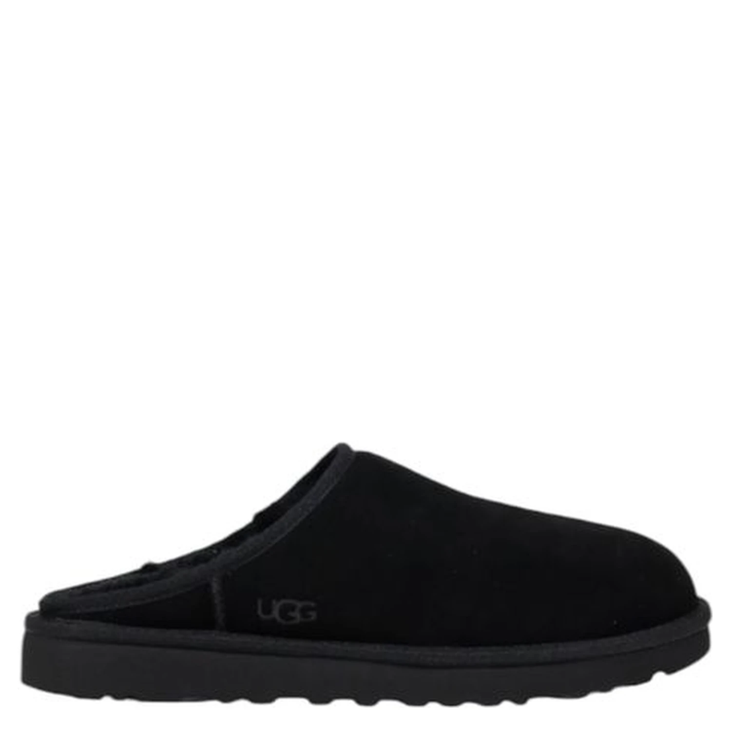 Black Suede Leather Clogs