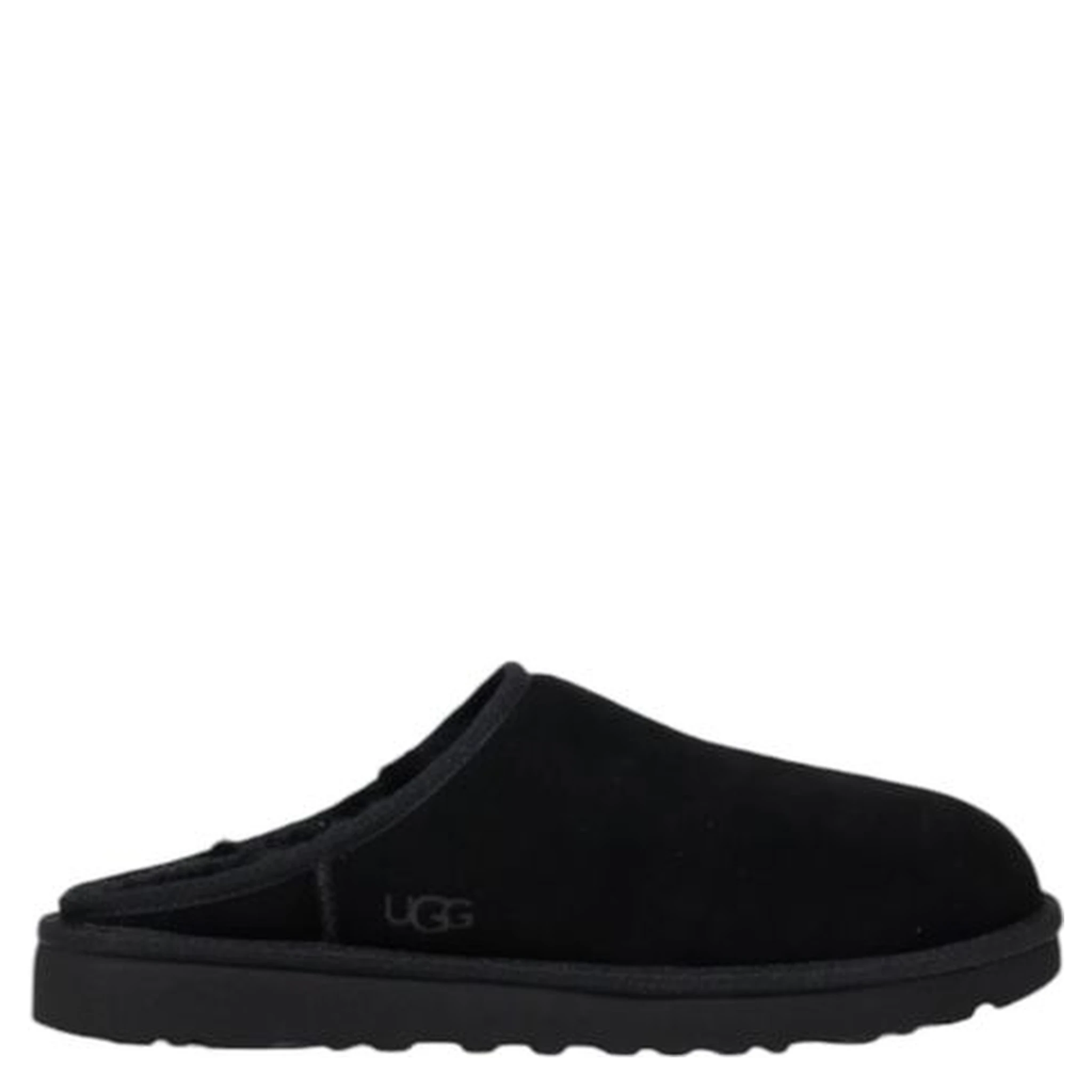 Black Suede Leather Clogs