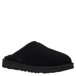 Black Suede Leather Clogs