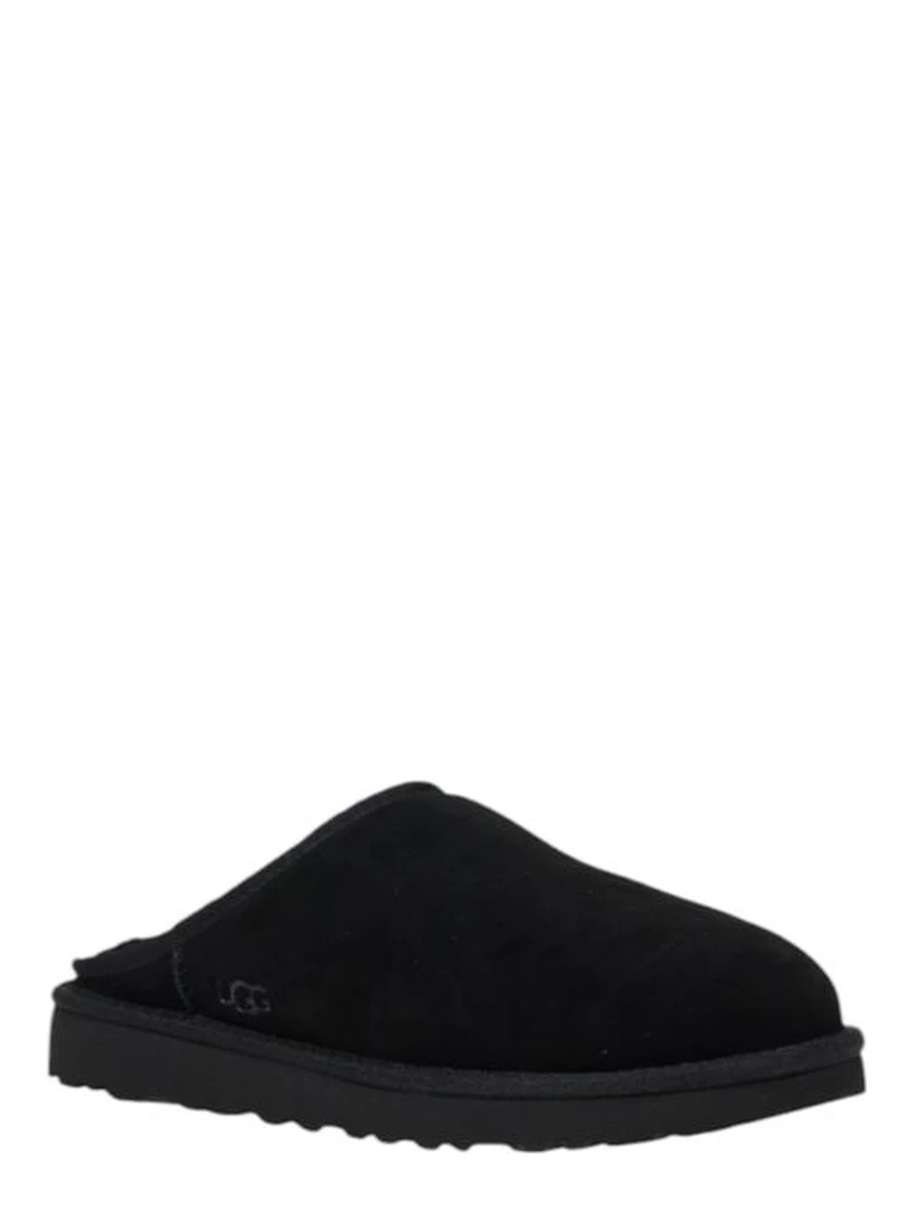 Black Suede Leather Clogs