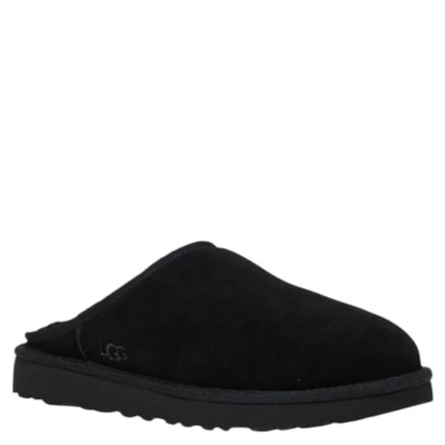 Black Suede Leather Clogs