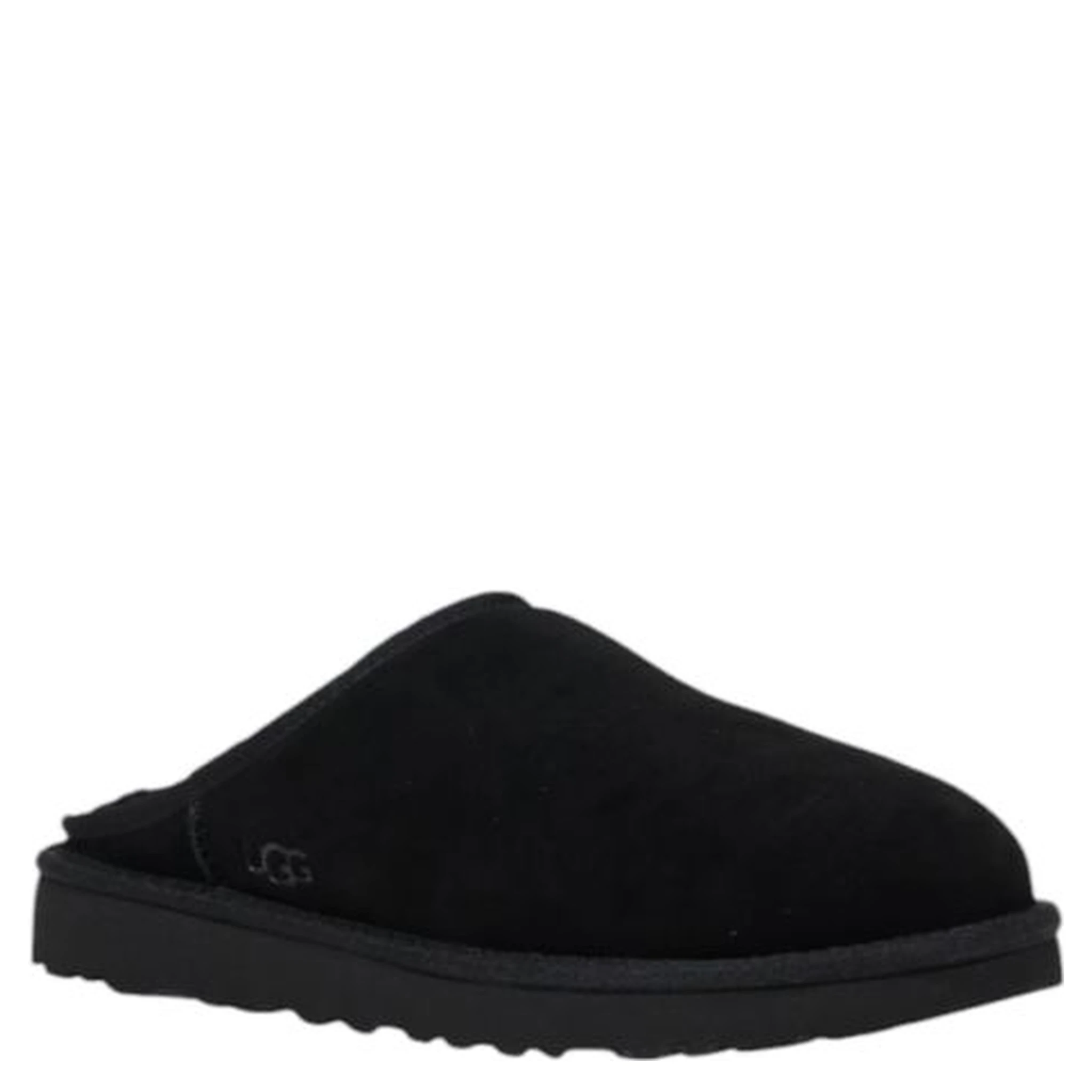 Black Suede Leather Clogs