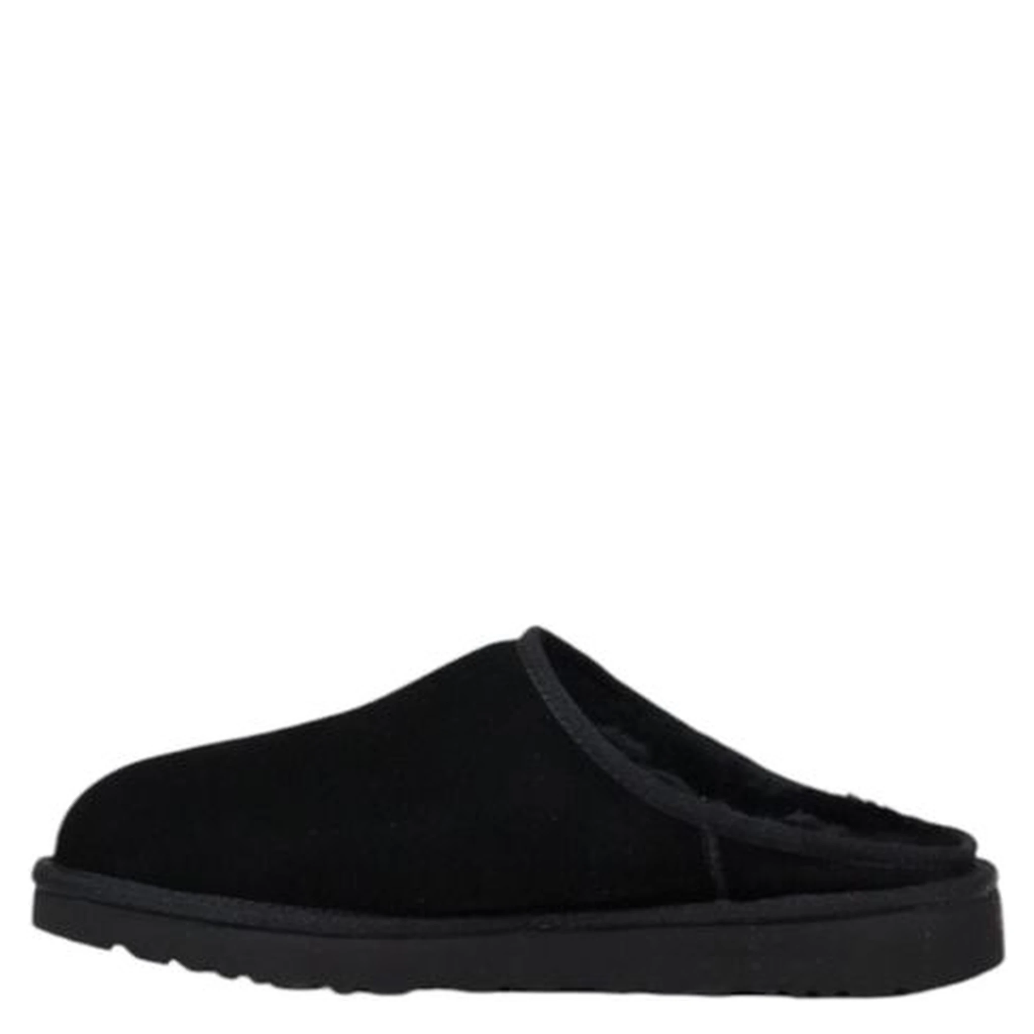Black Suede Leather Clogs