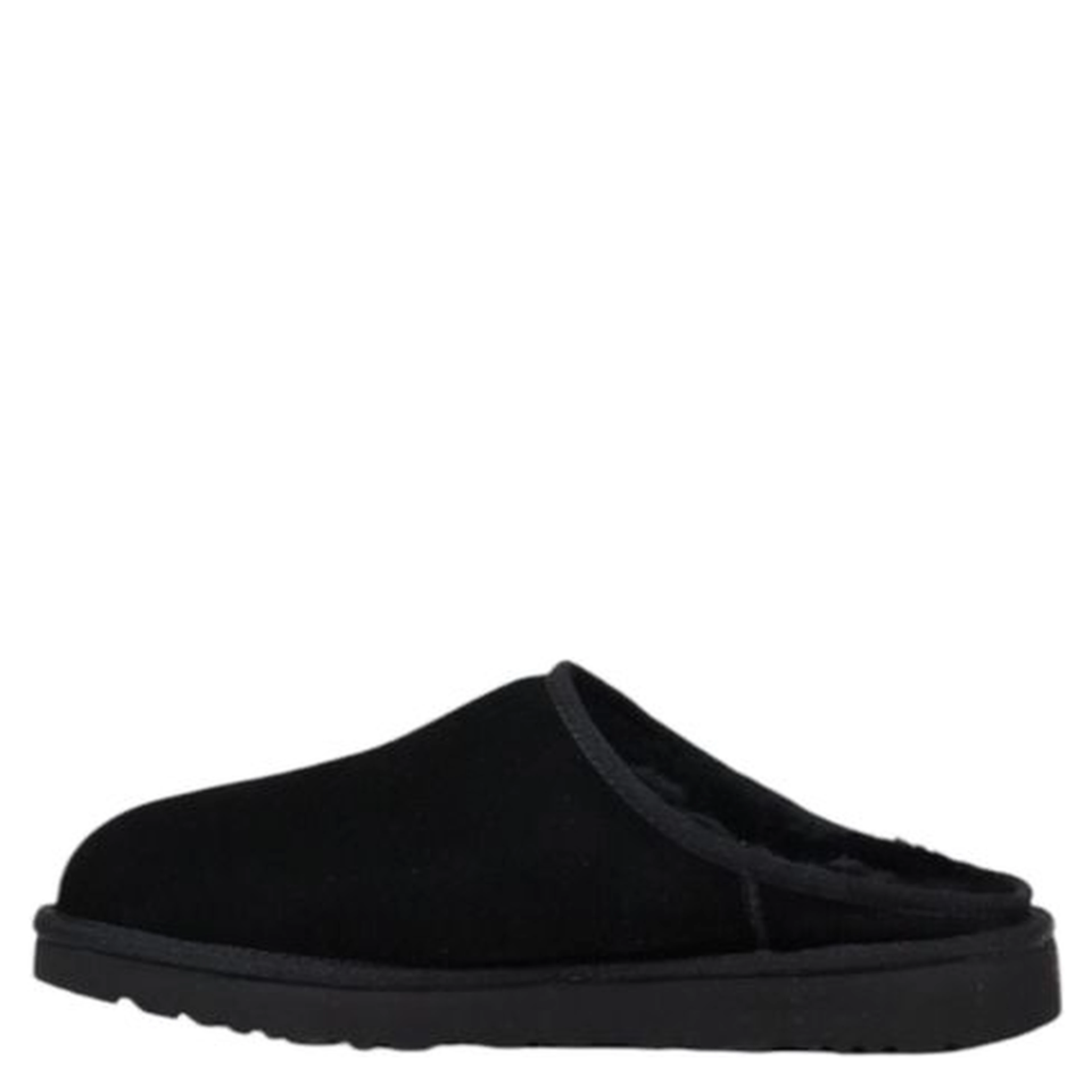 Black Suede Leather Clogs