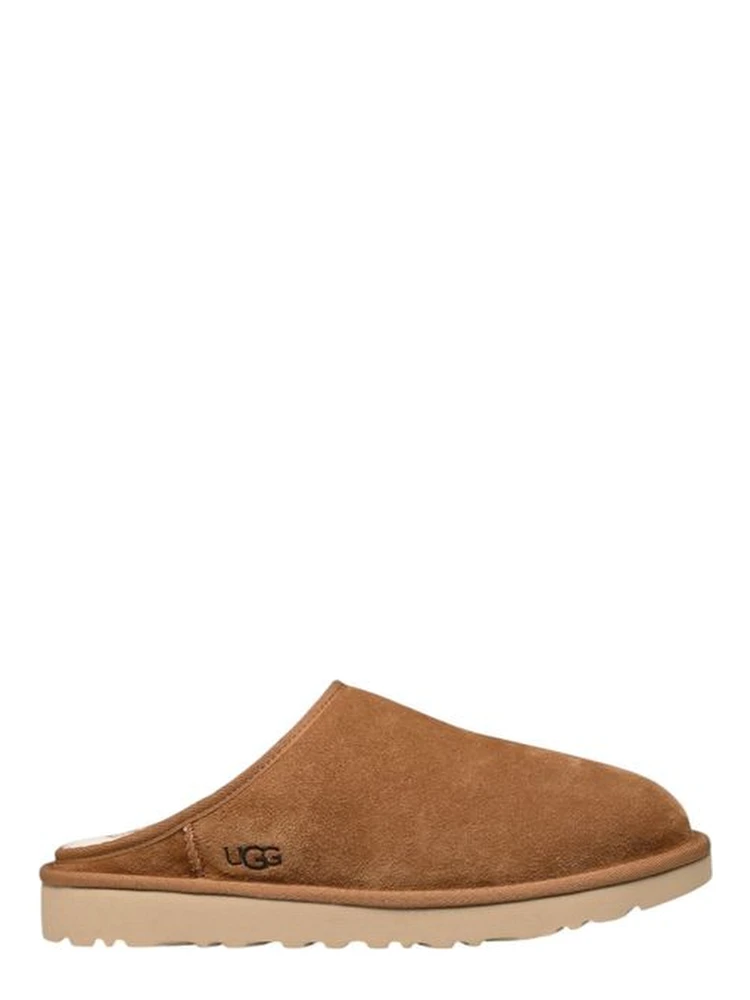 Beige Suede Leather Clogs