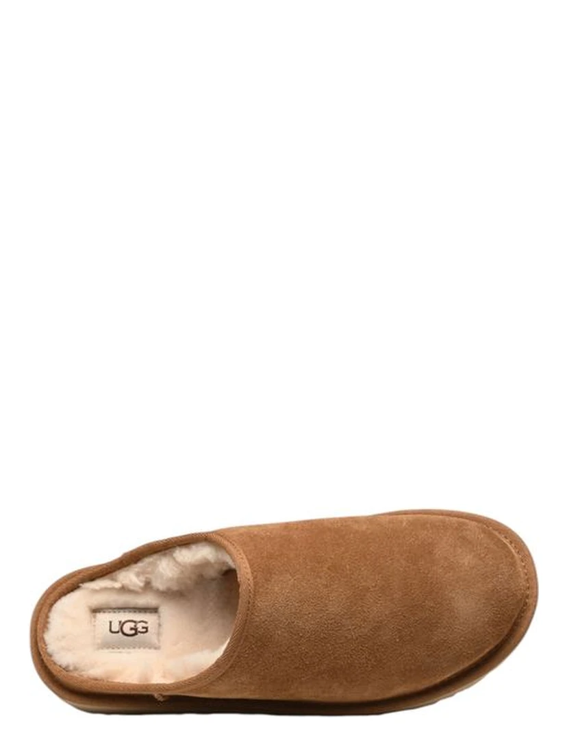 Beige Suede Leather Clogs