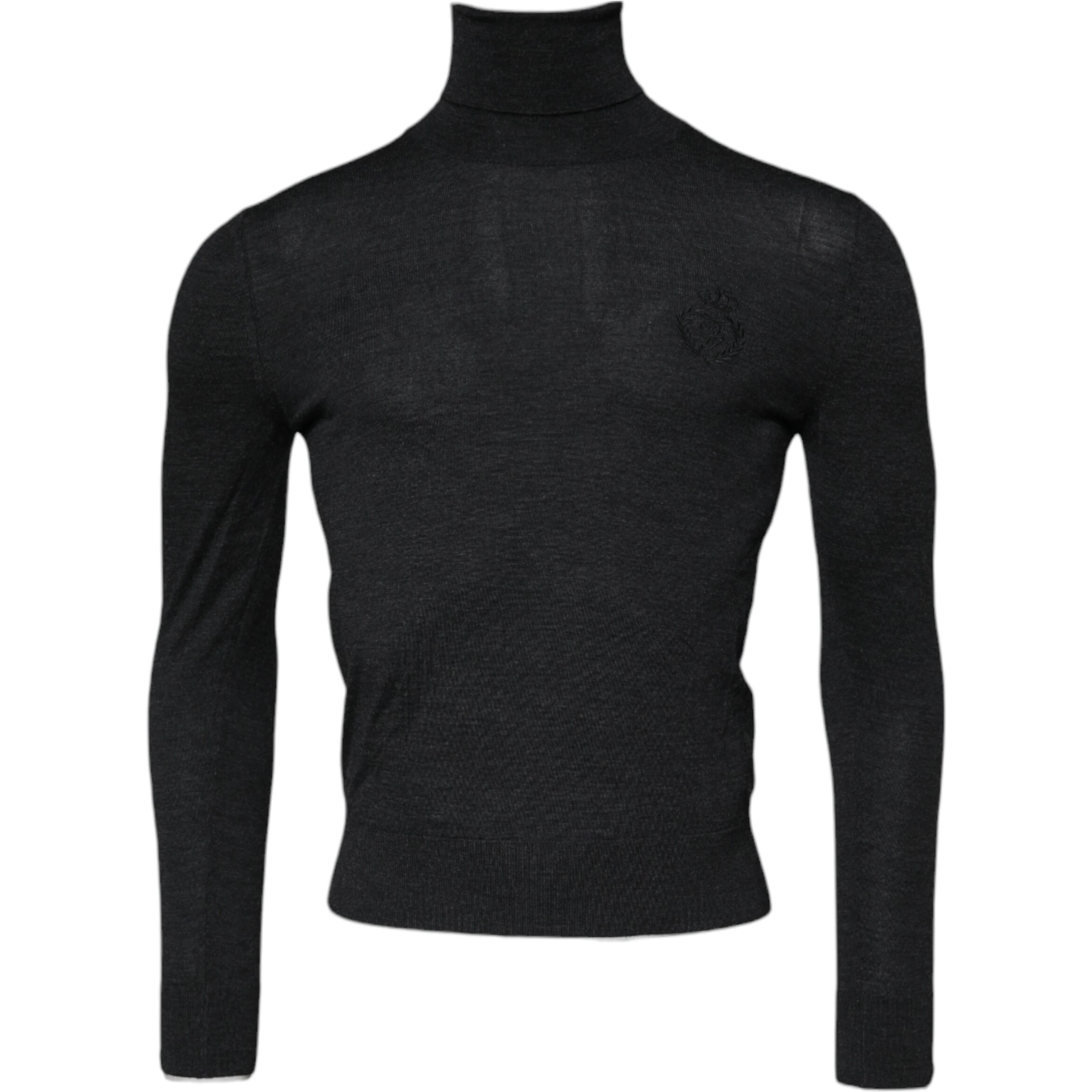 Black Wool Turtle Neck Men Pullover Sweater