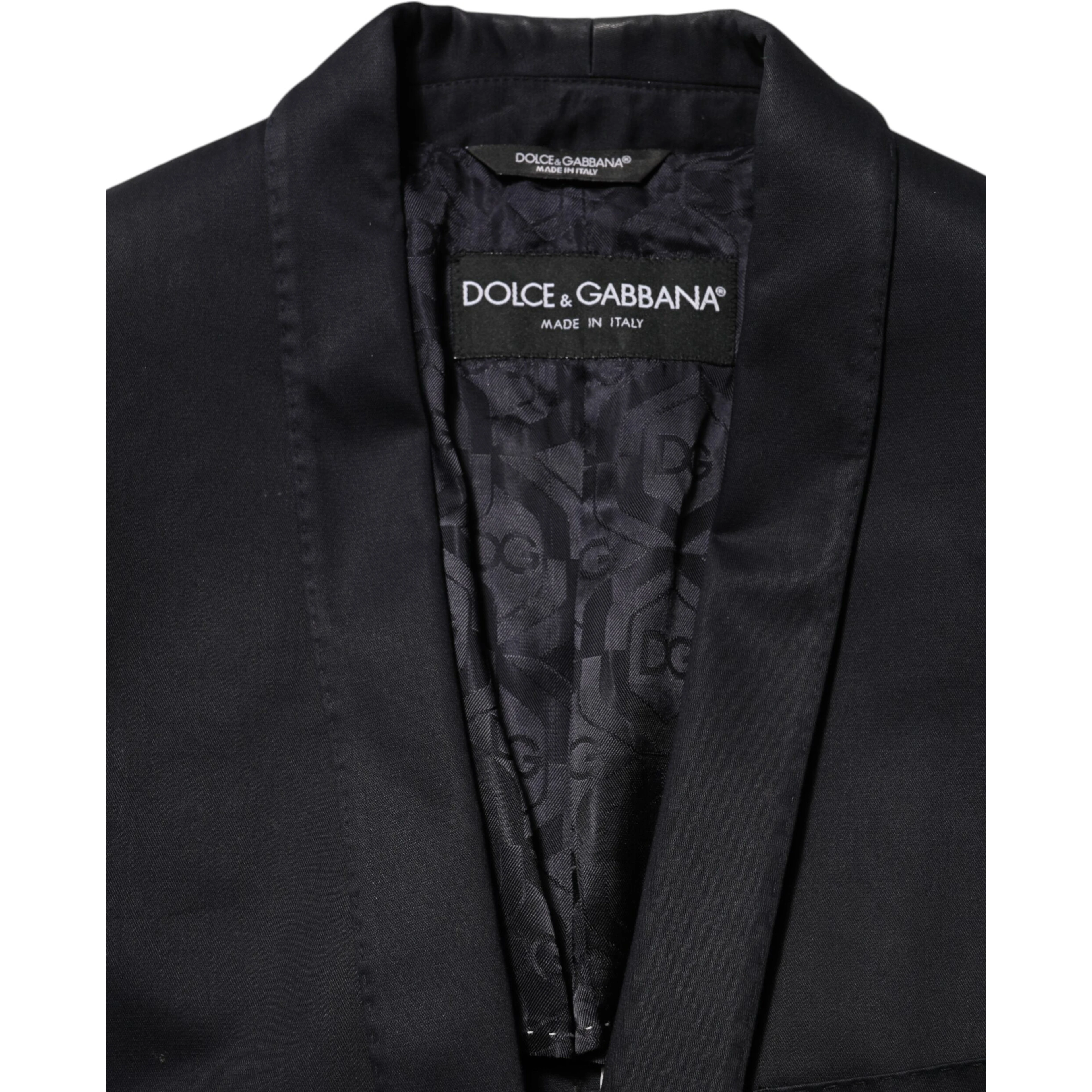 Black Cotton 1 Button Suit Jacket Blazer