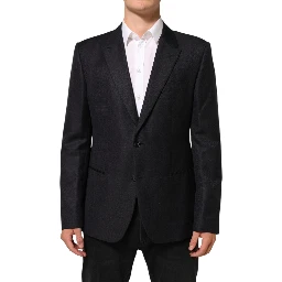 Black Wool 2 Buttons Suit Jacket Men Blazer