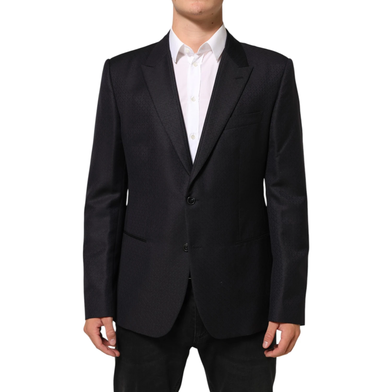 Black Wool 2 Buttons Suit Jacket Men Blazer
