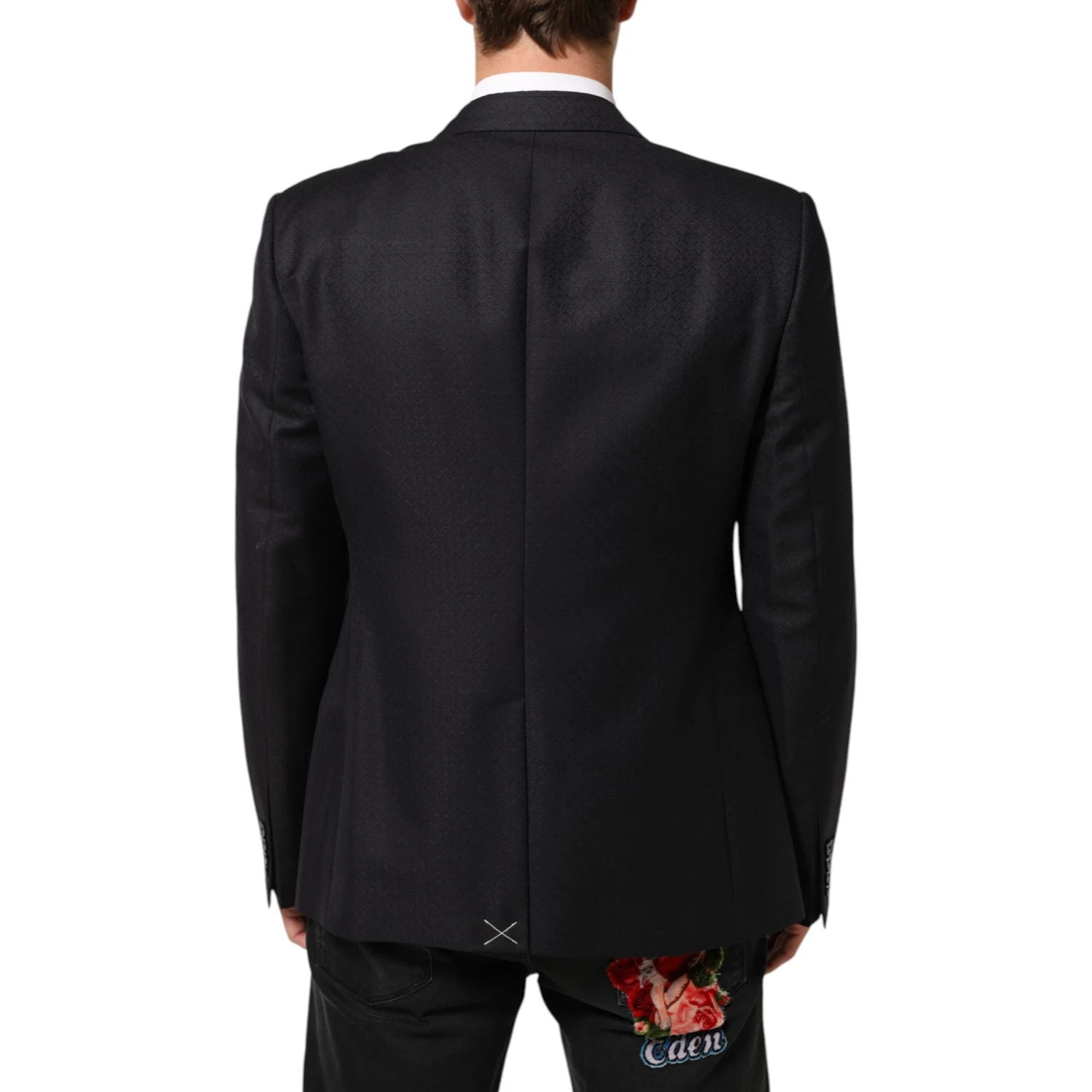 Black Wool 2 Buttons Suit Jacket Men Blazer