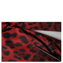 Red Leopard Print Full Zip Bomber Jacket