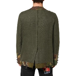 Brown Camouflage Linen Button Down Jacket