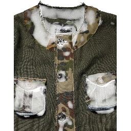 Brown Camouflage Linen Button Down Jacket
