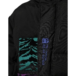 Black Nylon Puffer Men Full Zip Jacket