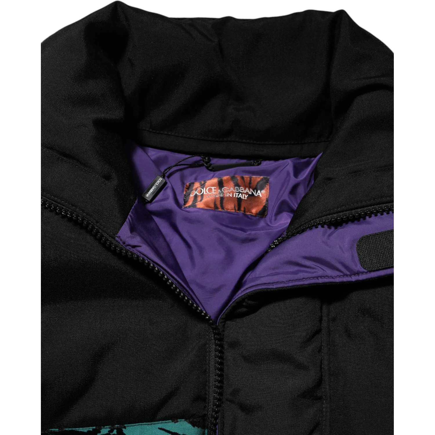 Black Nylon Puffer Men Full Zip Jacket