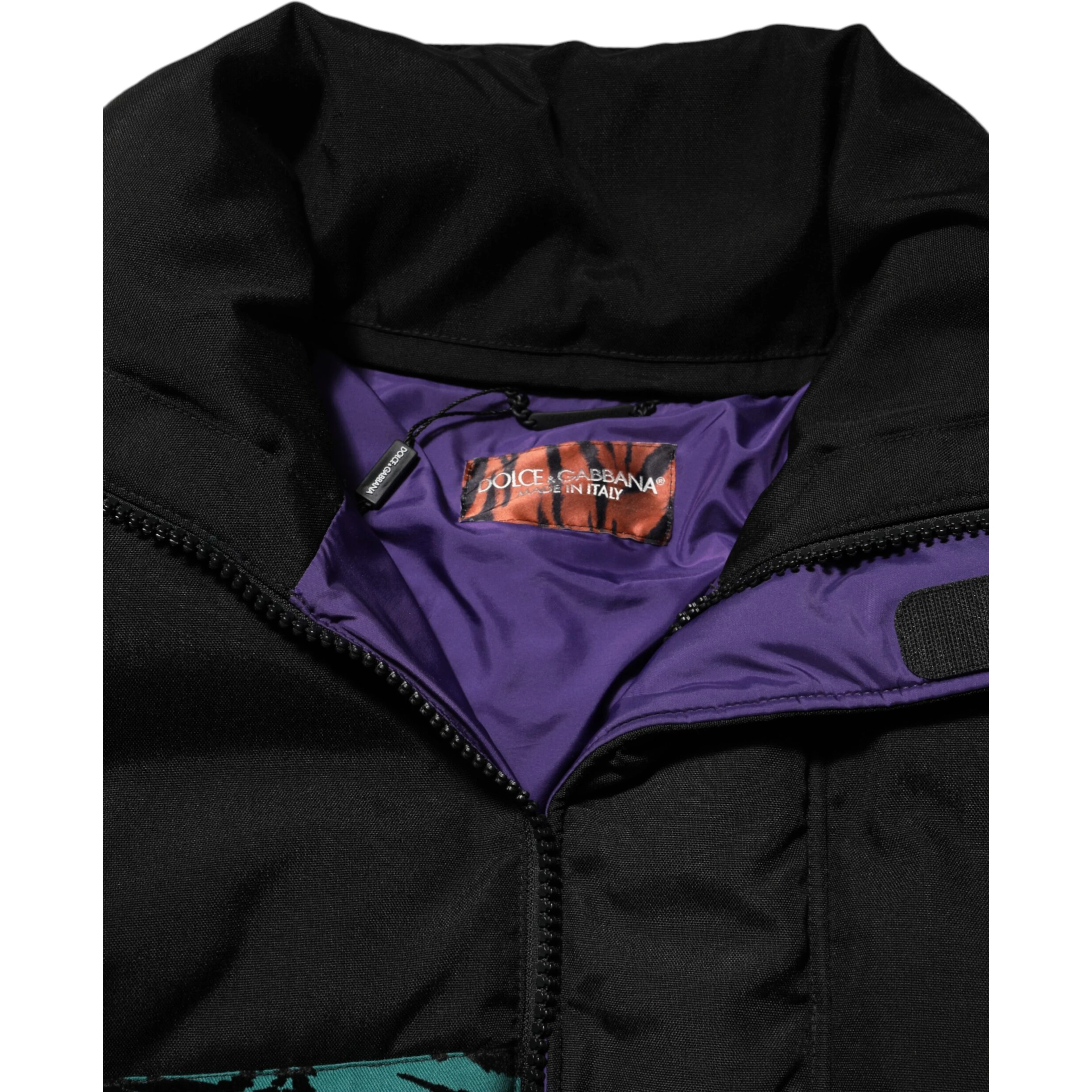 Black Nylon Puffer Men Full Zip Jacket