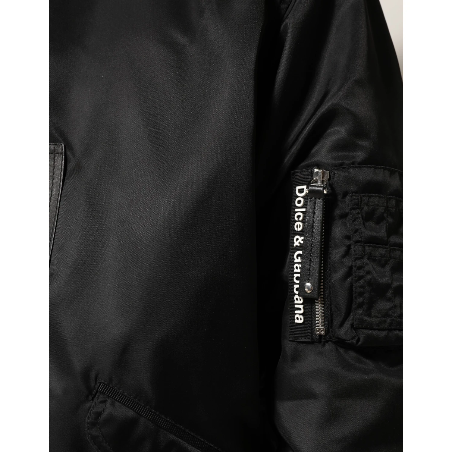 Black Cotton Hooded Full Zip Bomber Jacket