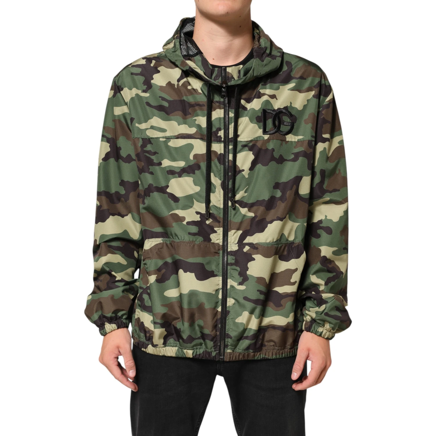Green Camouflage Hooded Sweatshirt Jacket