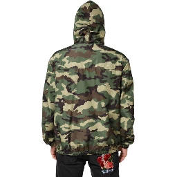 Green Camouflage Hooded Sweatshirt Jacket