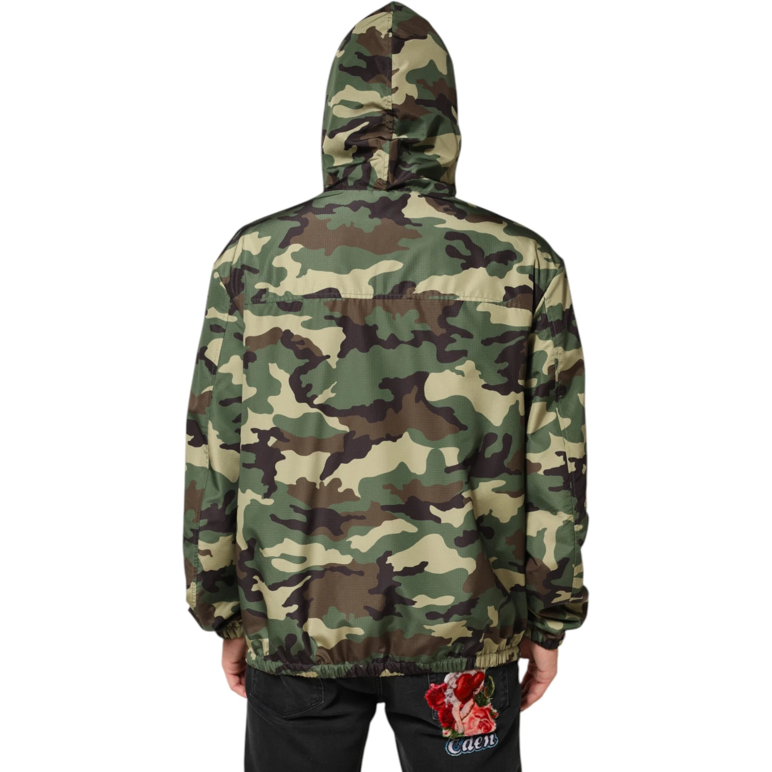 Green Camouflage Hooded Sweatshirt Jacket