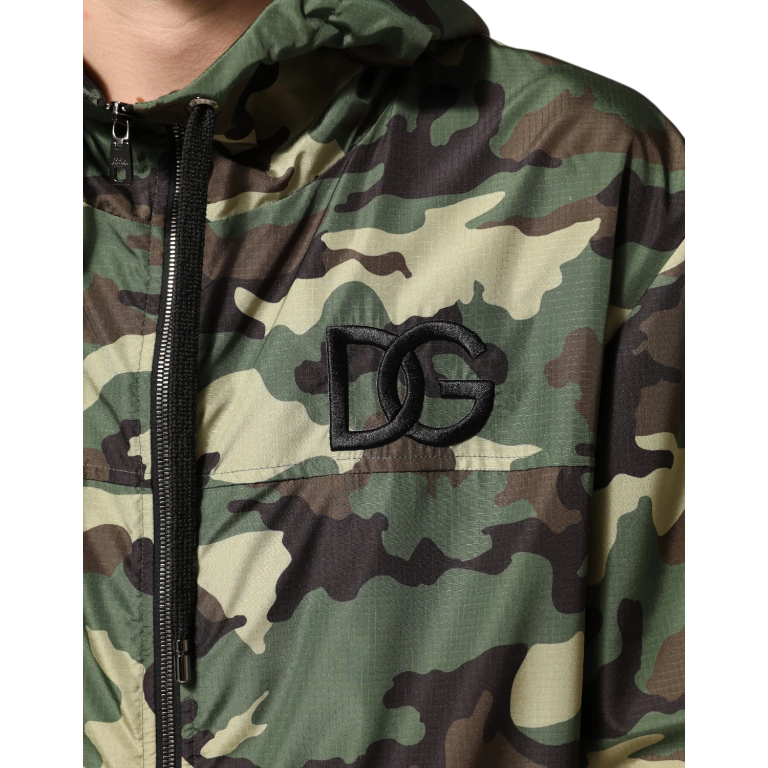 Green Camouflage Hooded Sweatshirt Jacket
