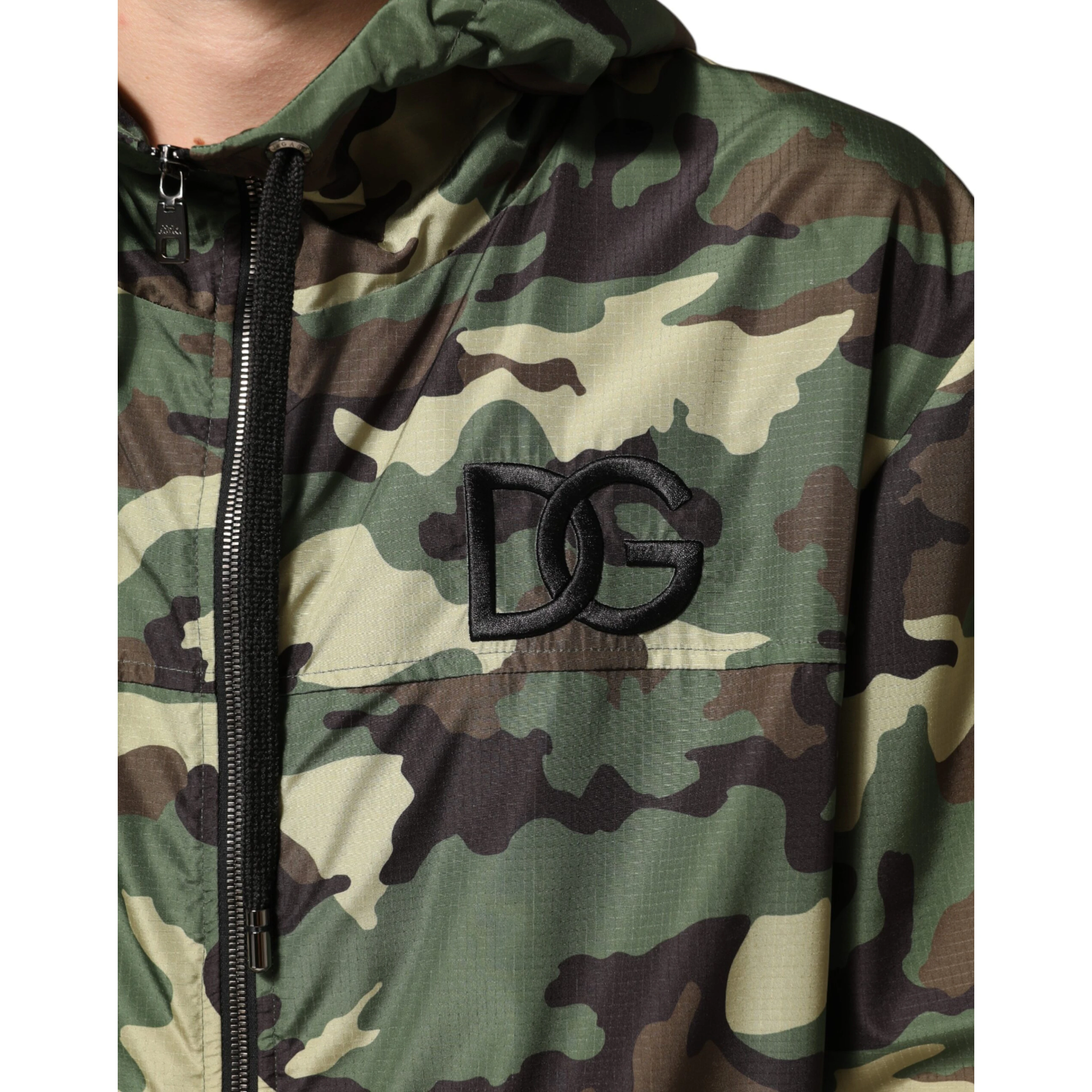 Green Camouflage Hooded Sweatshirt Jacket