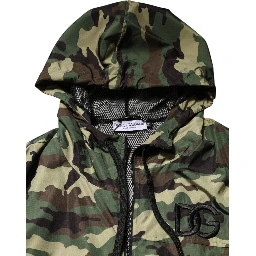 Green Camouflage Hooded Sweatshirt Jacket
