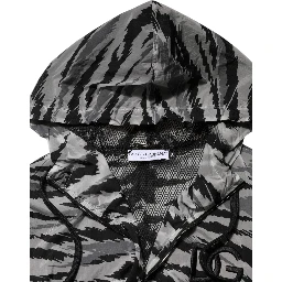 Gray Camouflage Hooded Sweatshirt Jacket