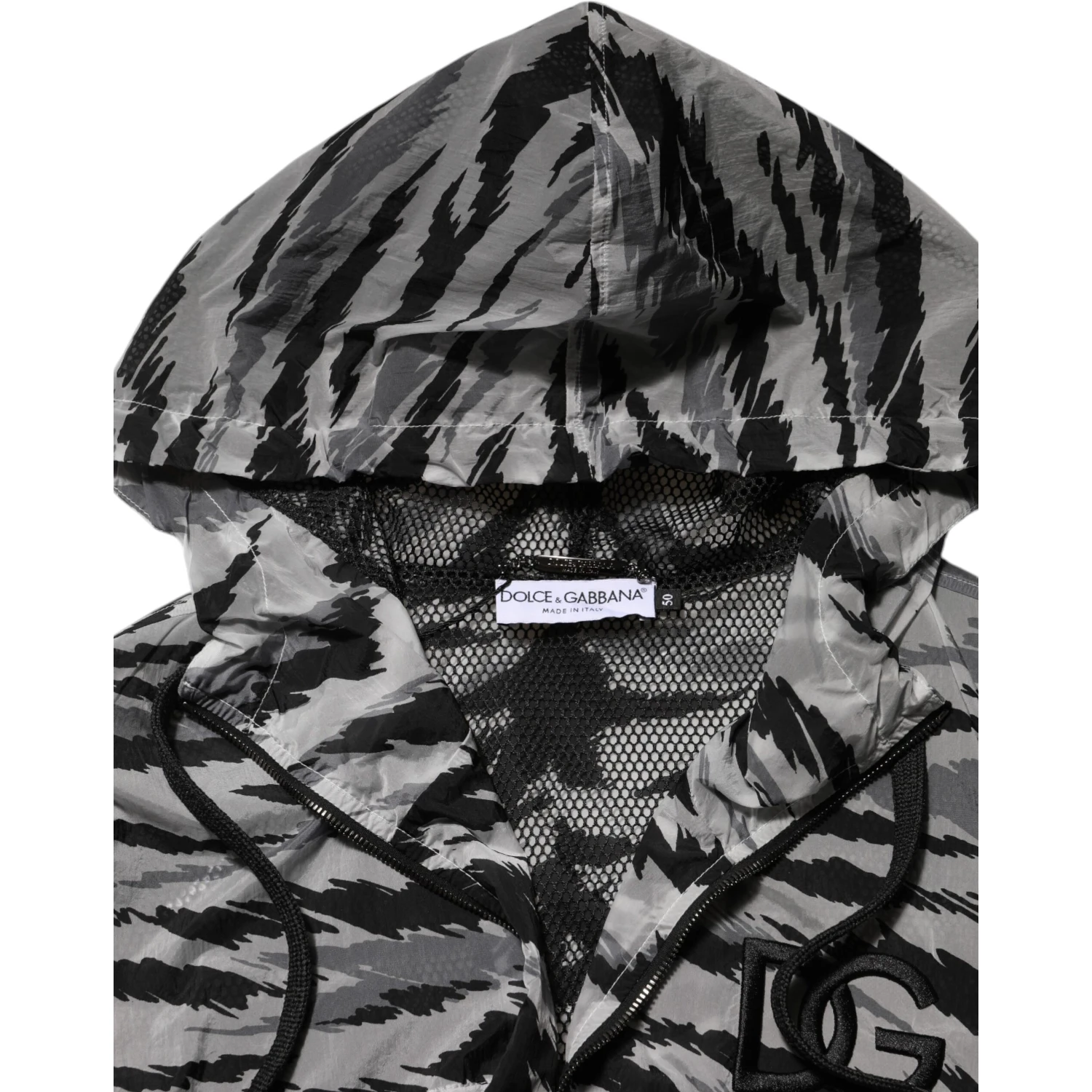 Gray Camouflage Hooded Sweatshirt Jacket