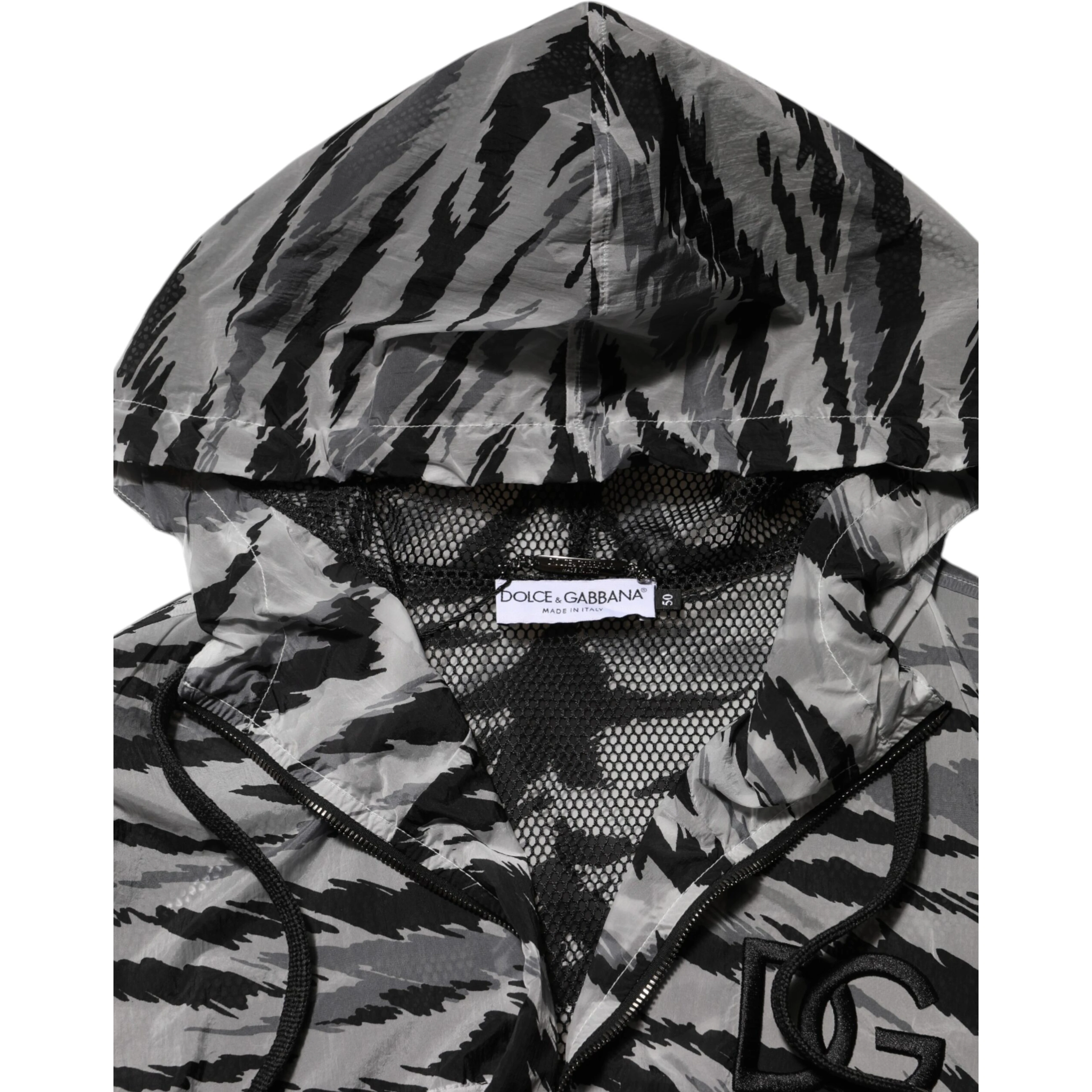 Gray Camouflage Hooded Sweatshirt Jacket