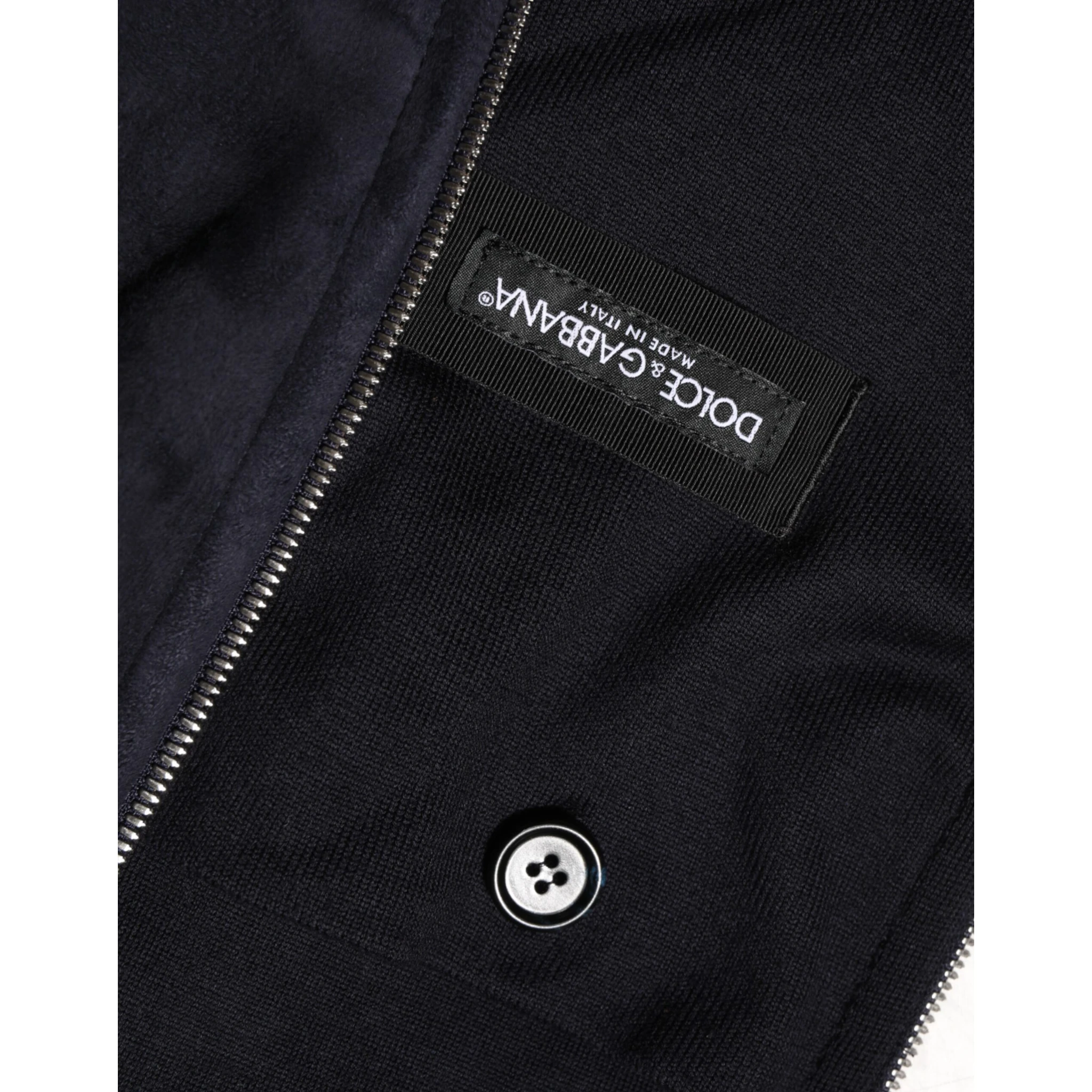 Black Leather Full Zip Hooded Blouson Jacket