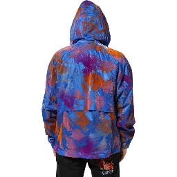 Blue Tie Dye Logo Hooded Sweatshirt Jacket