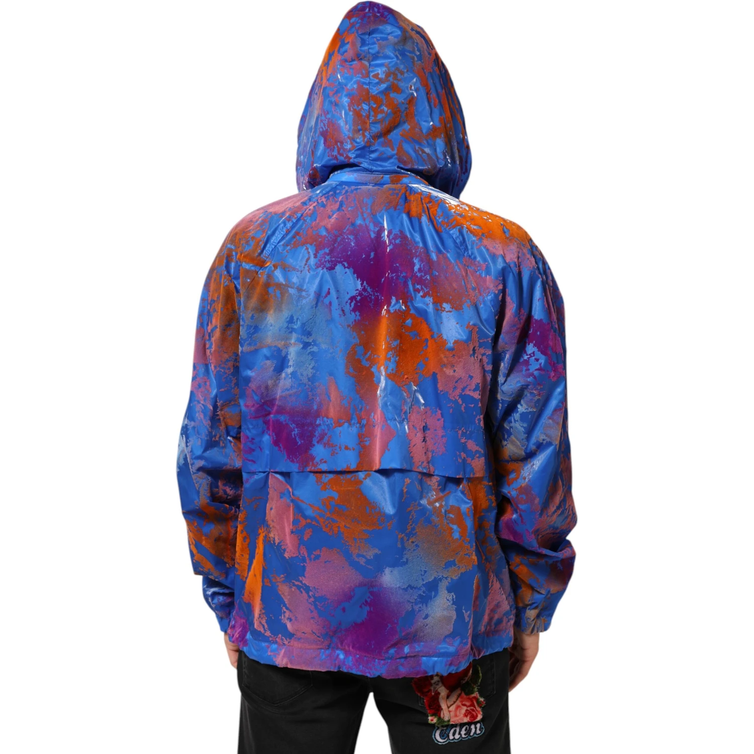 Blue Tie Dye Logo Hooded Sweatshirt Jacket