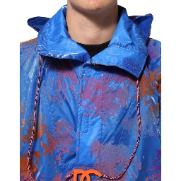 Blue Tie Dye Logo Hooded Sweatshirt Jacket