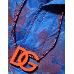 Blue Tie Dye Logo Hooded Sweatshirt Jacket