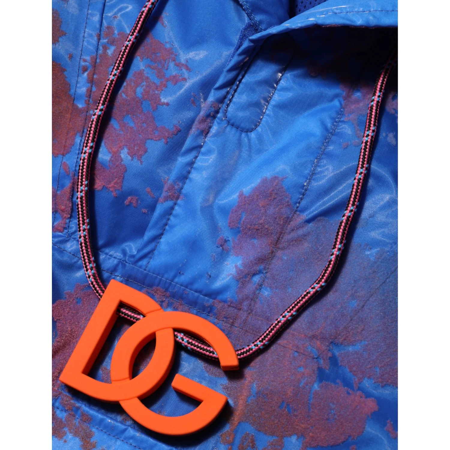 Blue Tie Dye Logo Hooded Sweatshirt Jacket